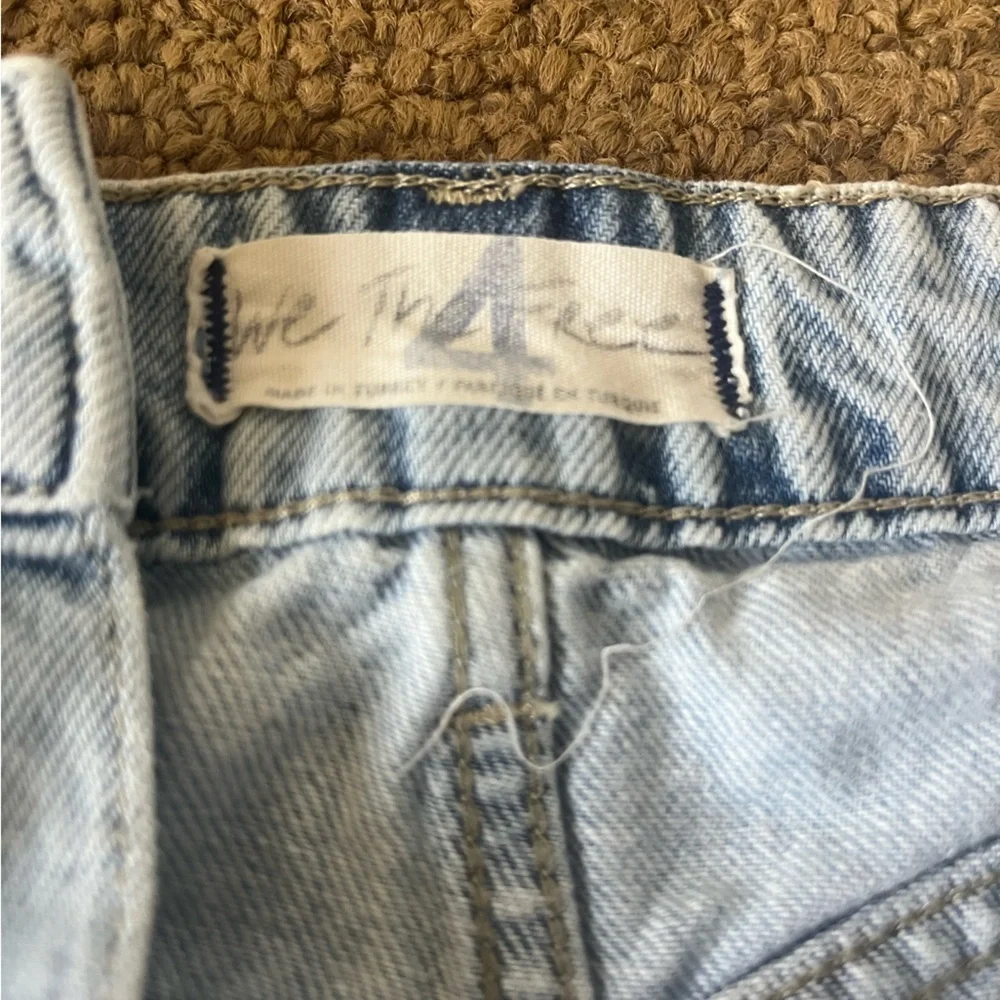 We the Free Denim Midi Jean Skirt Ava Front Button Acid Trashed Cargo Pocket